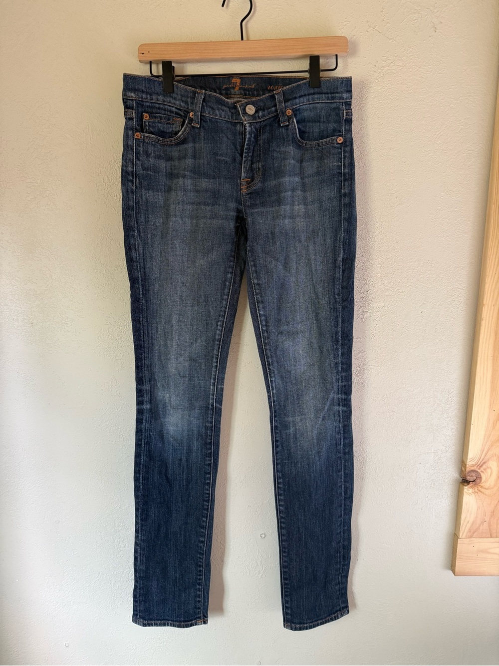 7 For All Mankind Roxanne Women's Medium Dark Blue Skinny Jeans